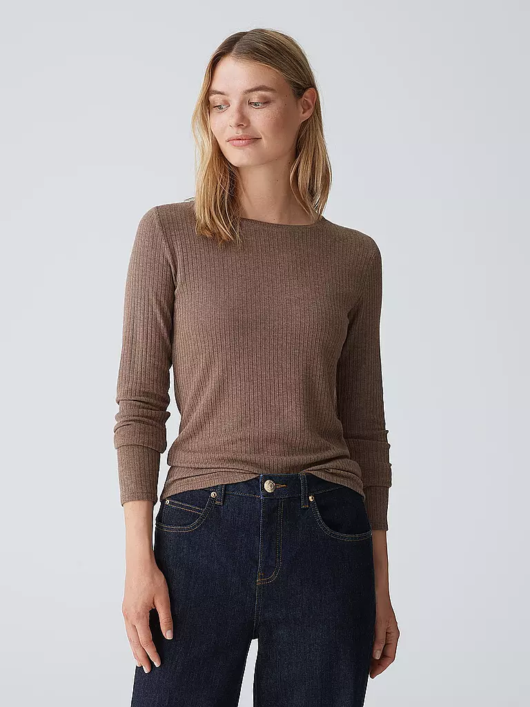 OPUS Langarmshirt SULIKKO SOFT braun