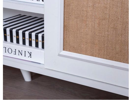 CONCEPT1 - Meuble TV Bohemian chene blanc 180 x 41 x h55 cm