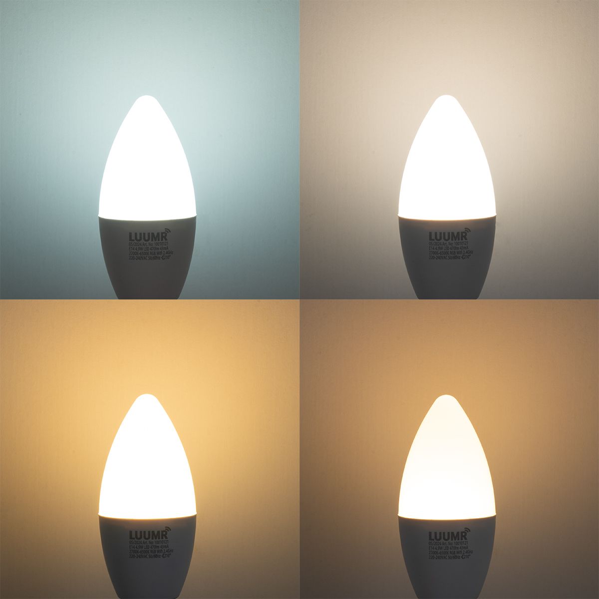 Smart E14 LED lamp C37 opaal RGBW 4.9W 470 lm 2700-6500K