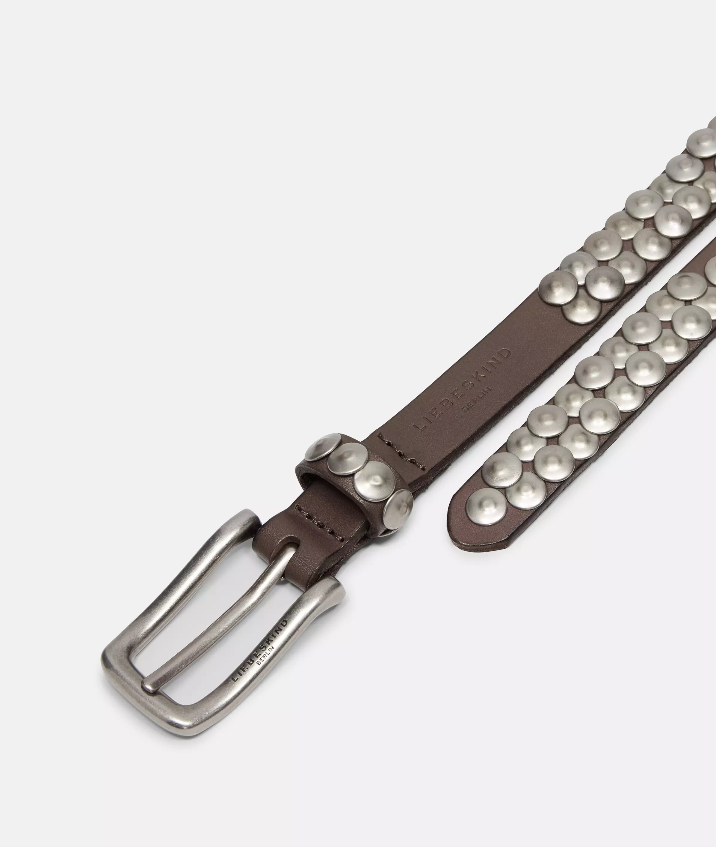 Belt Narrow studded belt made from cowhide leather