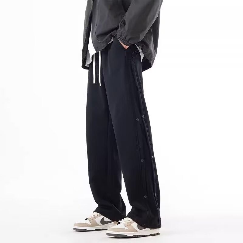 Adotuastic - Trekkoord taille, effen knoopsluiting, rechte pijpen, joggingbroek