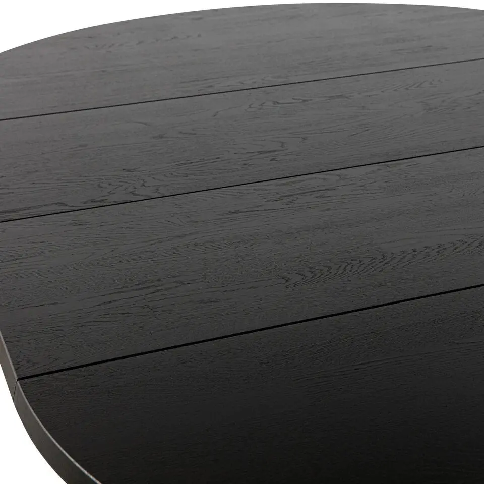 WOOOD Lange Jan Uitschuifbare Eettafel - Eiken - Zwart - 75x120x120