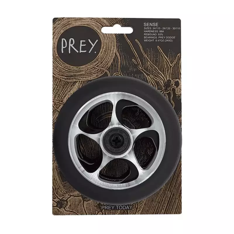 Paire de roues trottinette PREY Sense Black/Raw (X2) 120x24mm