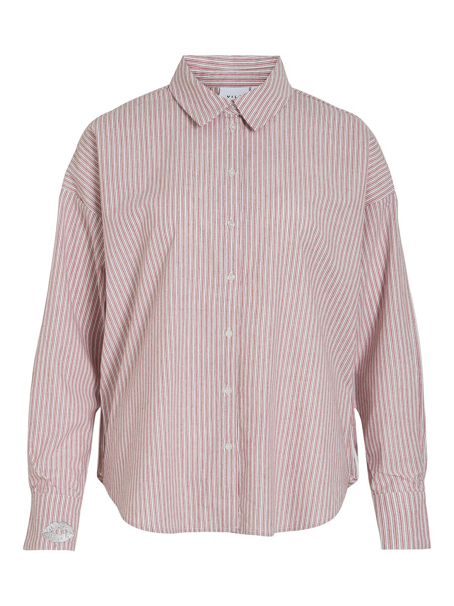 VILA<br>Camisa com listras finas e bordado brilhante