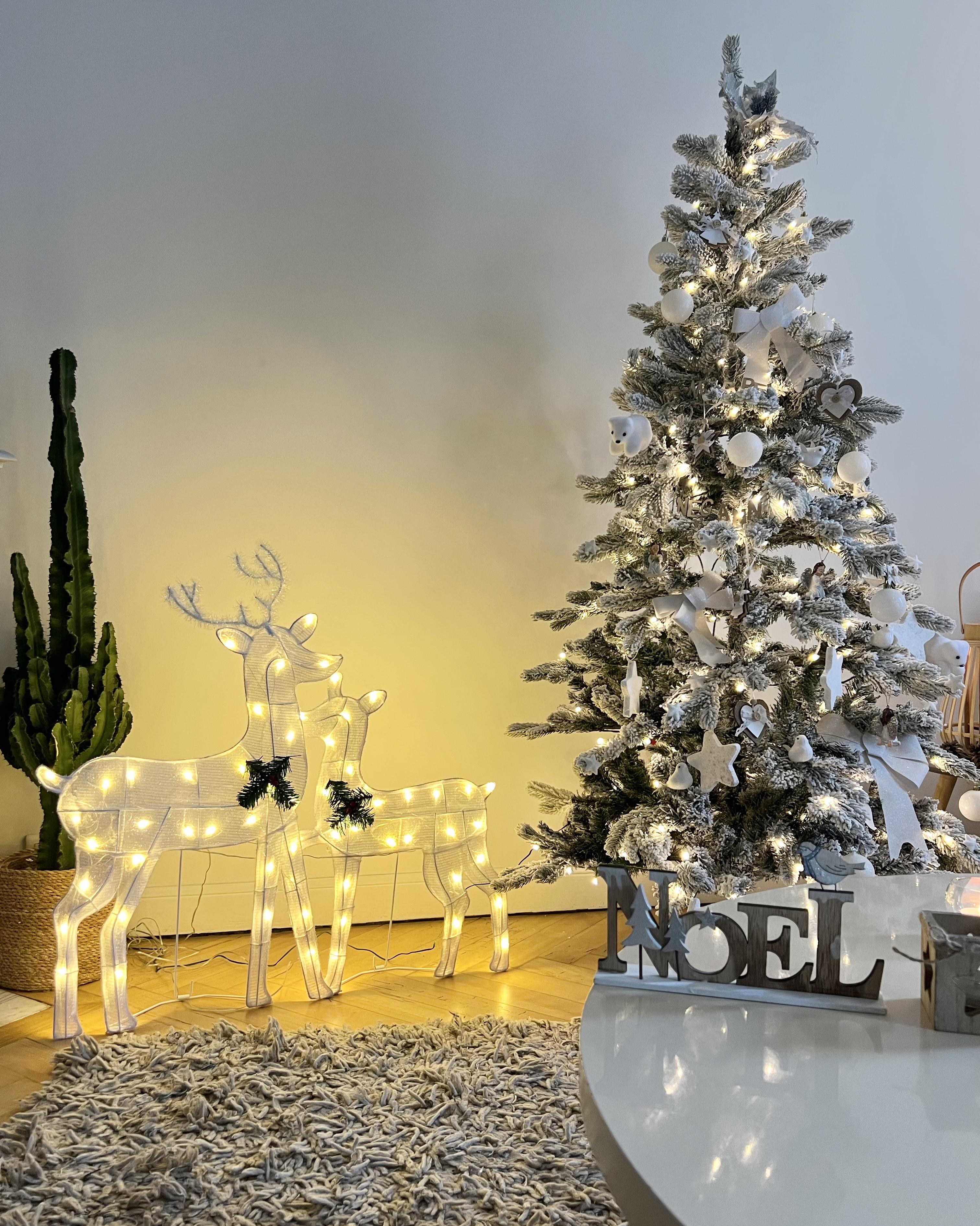 Besneeuwde kunstkerstboom LED TATLOW 180 cm Groen