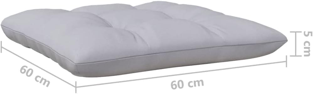 vidaXL Gartensofa 2-Sitzer, Gartenmöbel 2 Mittelsofa mit Grauen Kissen, Modular Sofa Lounge Sitzgruppe für Garten Terrasse Balkon, Loungemöbel, Massivholz Kiefer