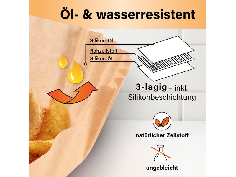 GOURMETmaxx Backpapier 100 Stück, 22 x 14 x 4.5 cm Backpapier-Schalen für Heissluft-Fritteusen
