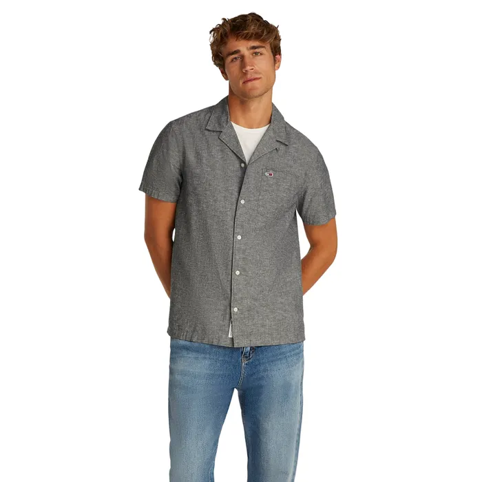 Tommy Hilfiger Regular Fit Linnen Blend SS Overhemd Heren