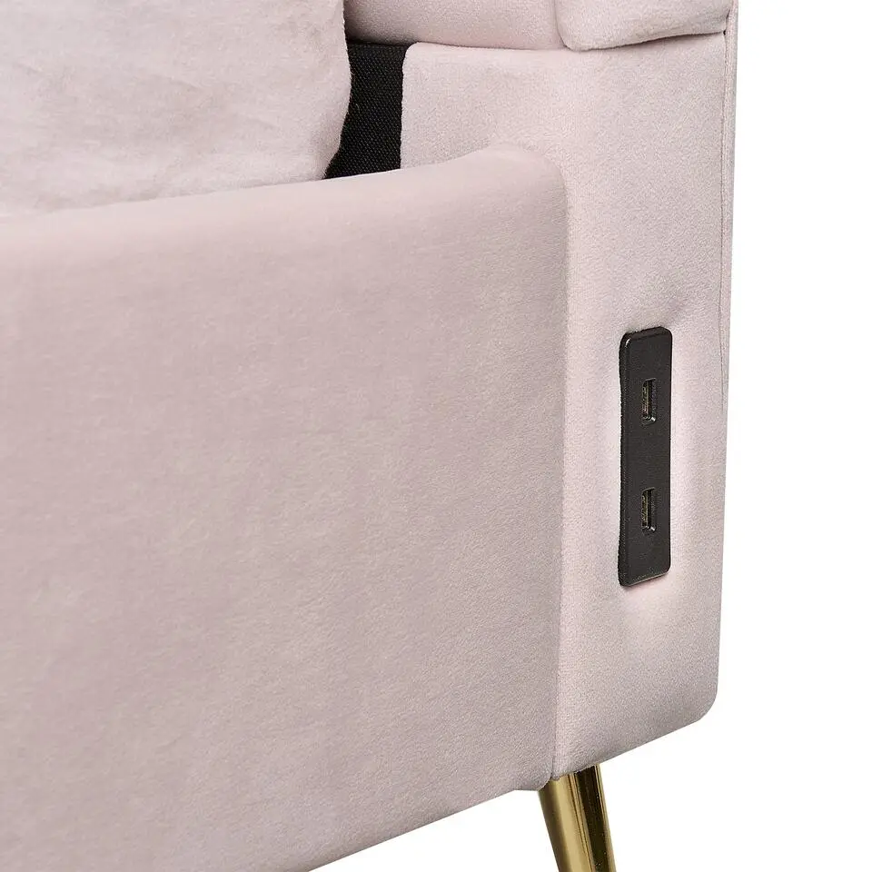 MIRIBEL - Tweepersoonsbed - Roze - 140x200 - Fluweel
