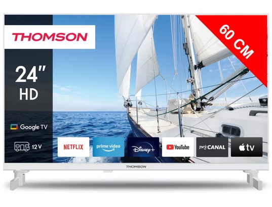 THOMSON - TV LED 60 cm 24HG2S14CW - Google TV - 12Volt - Blanc