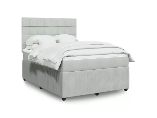 Sommier à lattes de lit et matelas Gris clair 140x190cm Velours