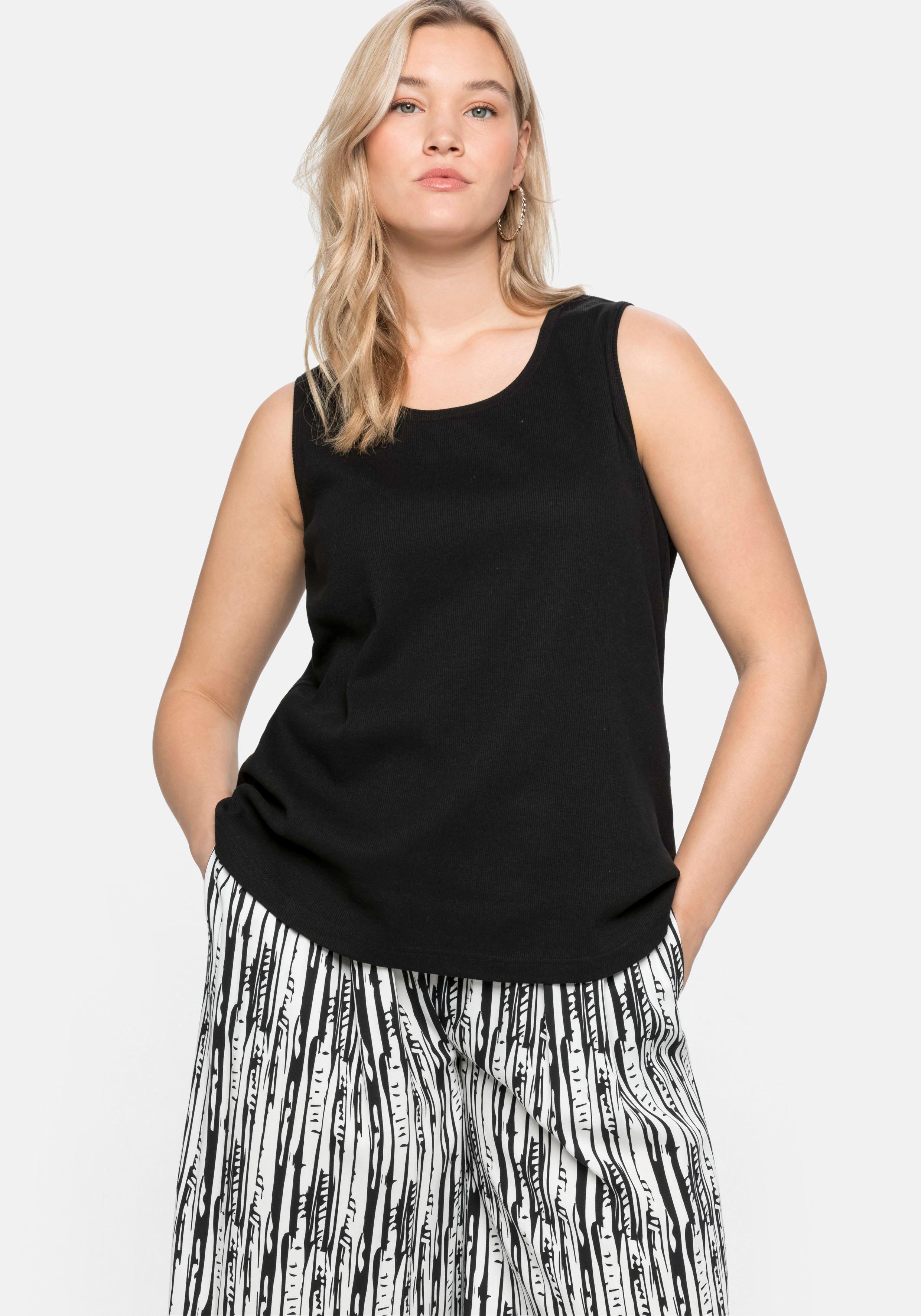 Tanktop in Ripp-Qualität mit Rundhalsausschnitt