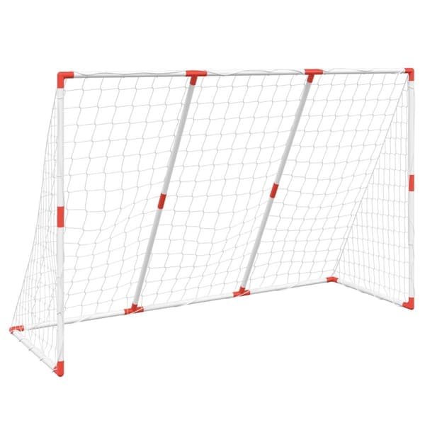 vidaXL Fotballmål for barn med baller 2-i-1 hvit 184x64x124 cm