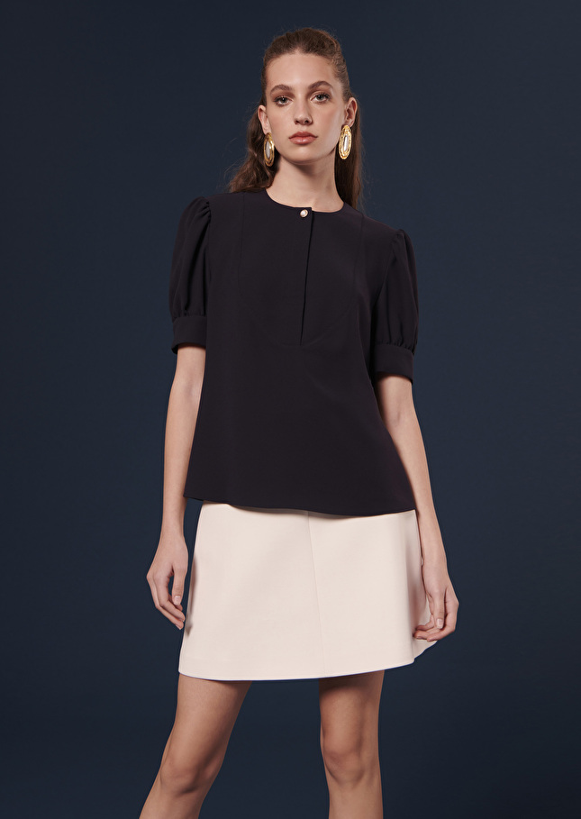 Blouse Tourterellebleu nuit en crêpe