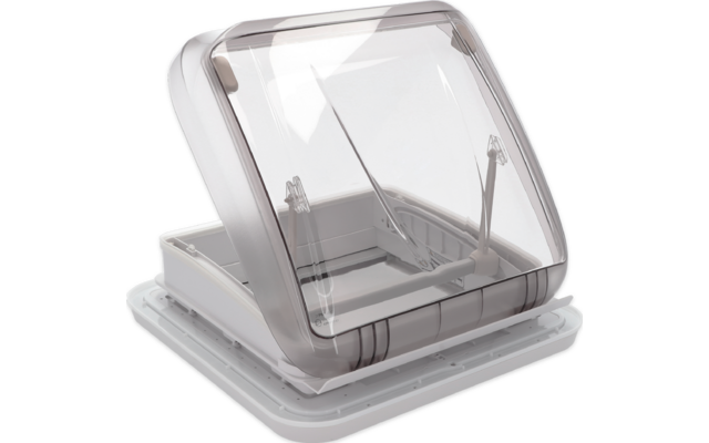 Berger Dachhaube 40x40 cm mit Moskitoschutz & Verdunkelungsrollo transparent