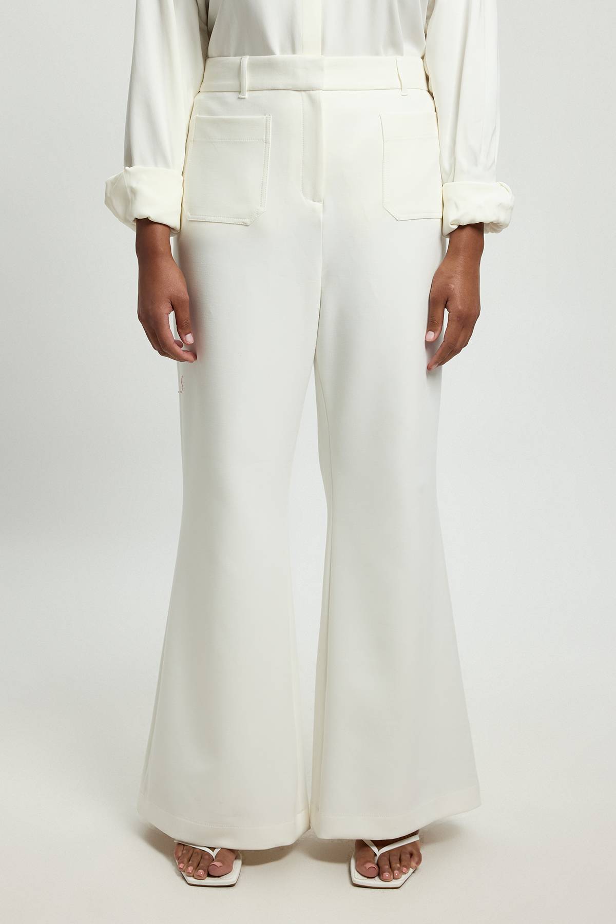 KarenMillen Pantalon Grande Taille Droit Compact Stretch À Poches