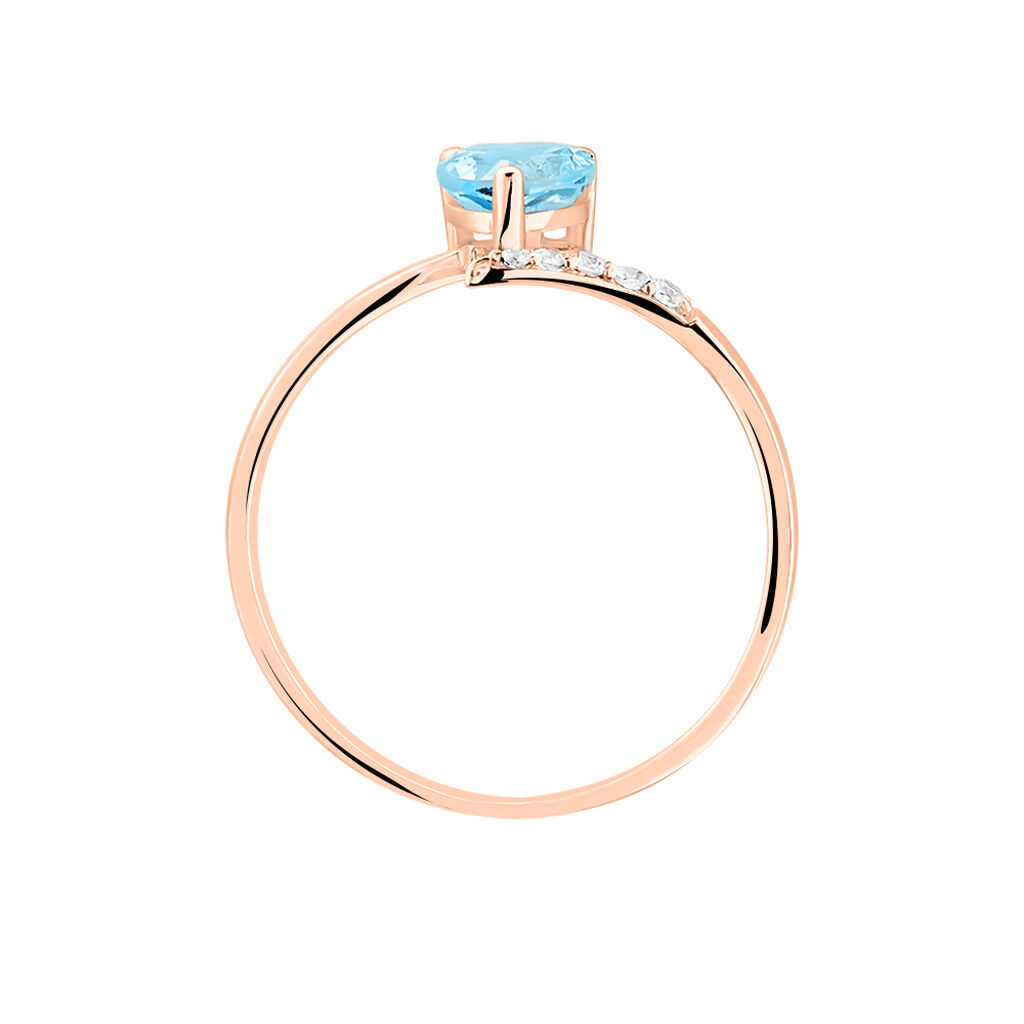 Bague Eva Or Rose Topaze Et Diamant