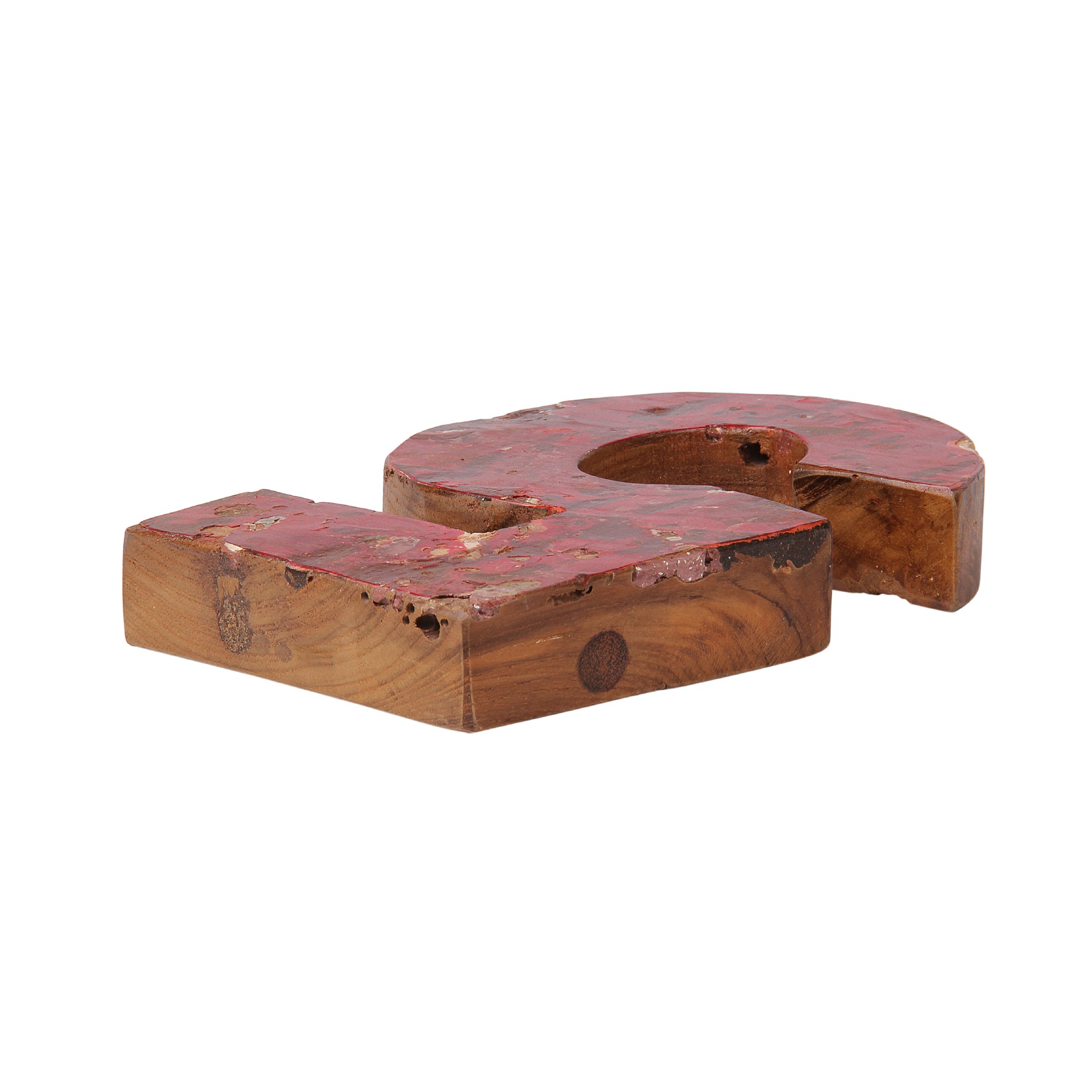 Holzziffer '5', multicolor, T 19 cm, B 13 cm, H 2 cm von fischer's lagerhaus