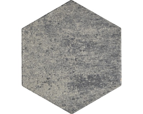 Straatsteen, in elkaar grijpende bestrating, honingraatpatroon, zeshoekig, grijs-antraciet melange, 24,8 cm x 21,5 cm x 8 cm