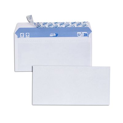 GPV - boîte de 500 enveloppes blanches - DL 110x220 90 g/m² - bande de protection