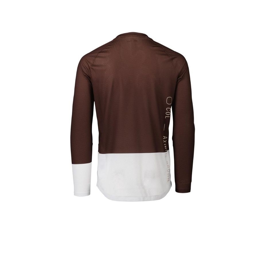 POC Pure MTB Fietsshirt Lange Mouwen Donkerbruin/Wit Heren