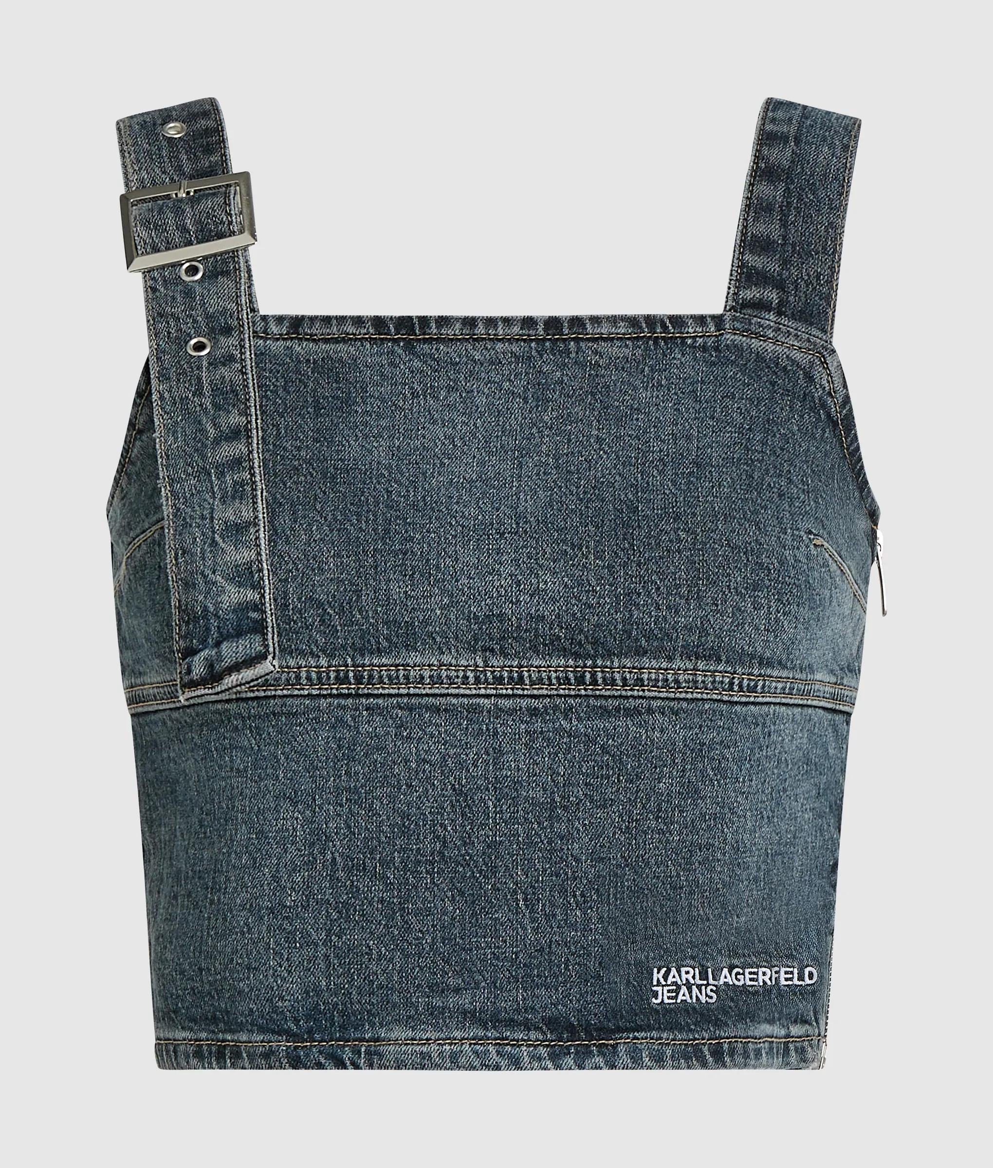 Tanktop van denim met ceintuur