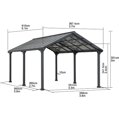 Carport EIGER - 610 cm x 367 cm