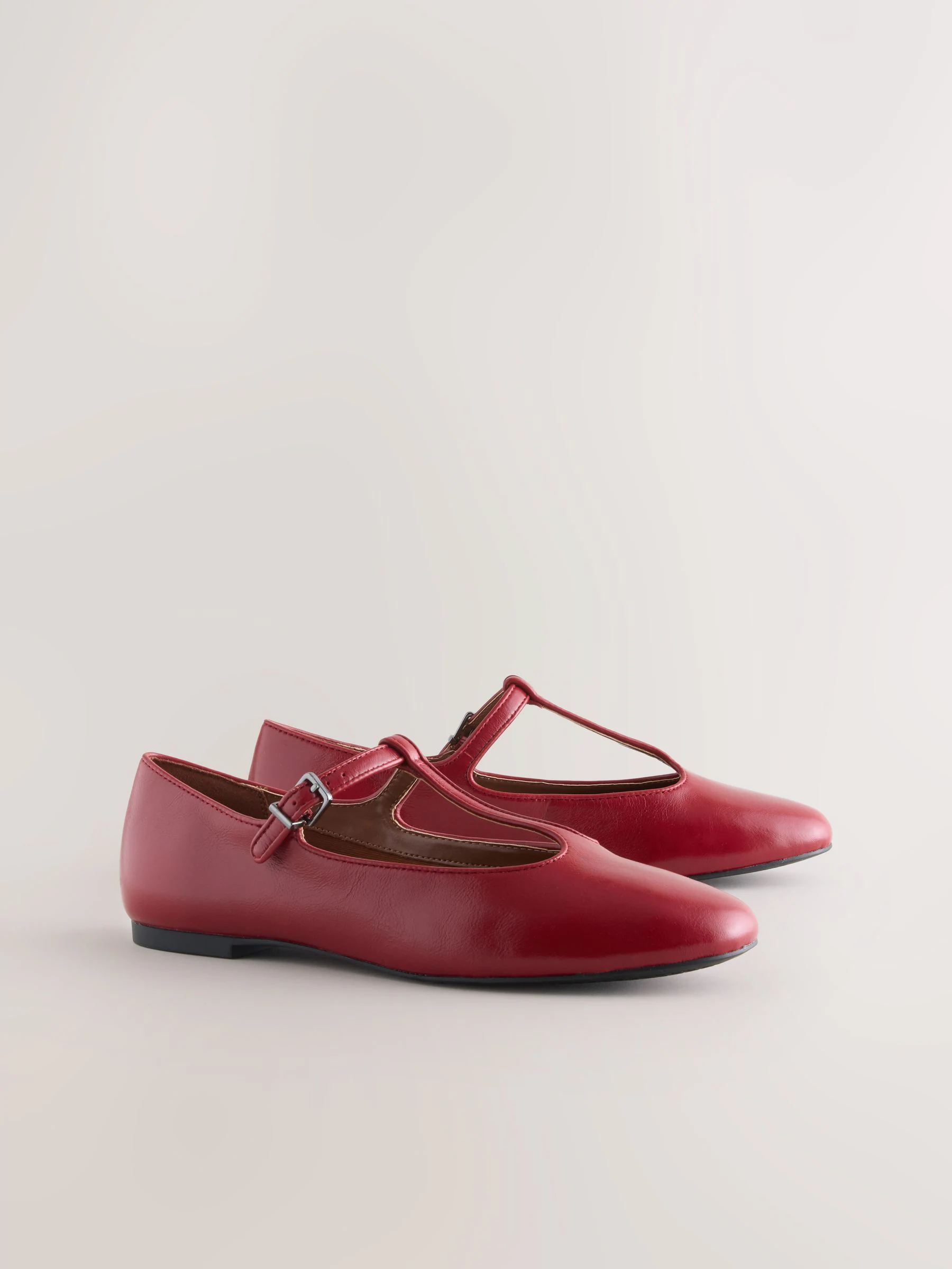 Rood - Forever Comfort® leren T-Bar Mary Jane-schoenen