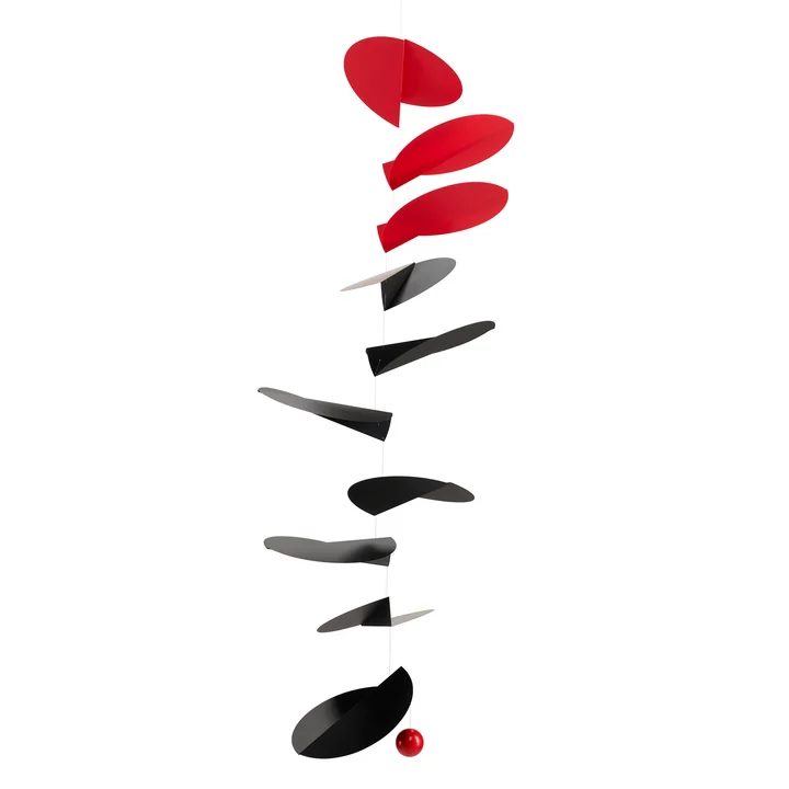 Flensted Mobiles - Turning Leaves Mobil, schwarz / rot