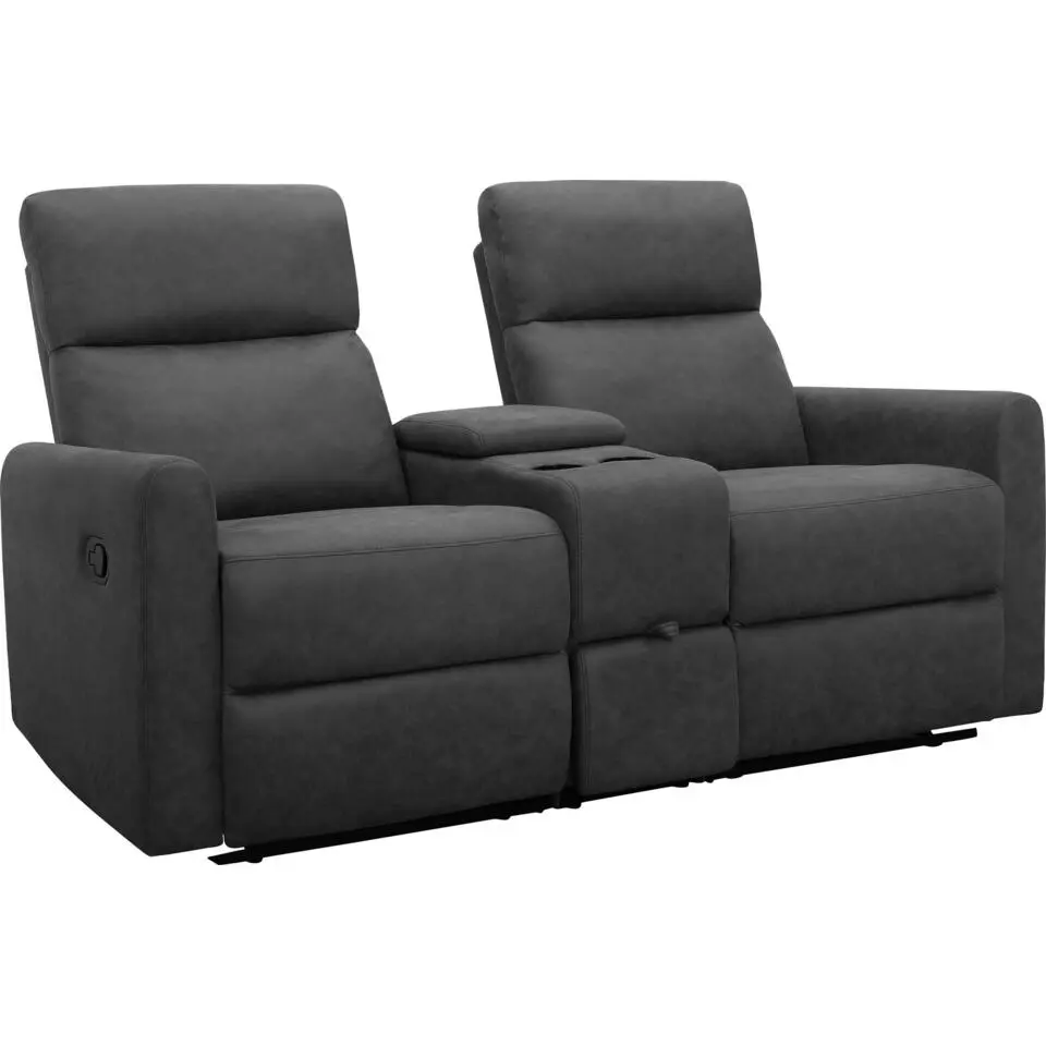 Dacoulas - Dubbele fauteuil in antraciet stof