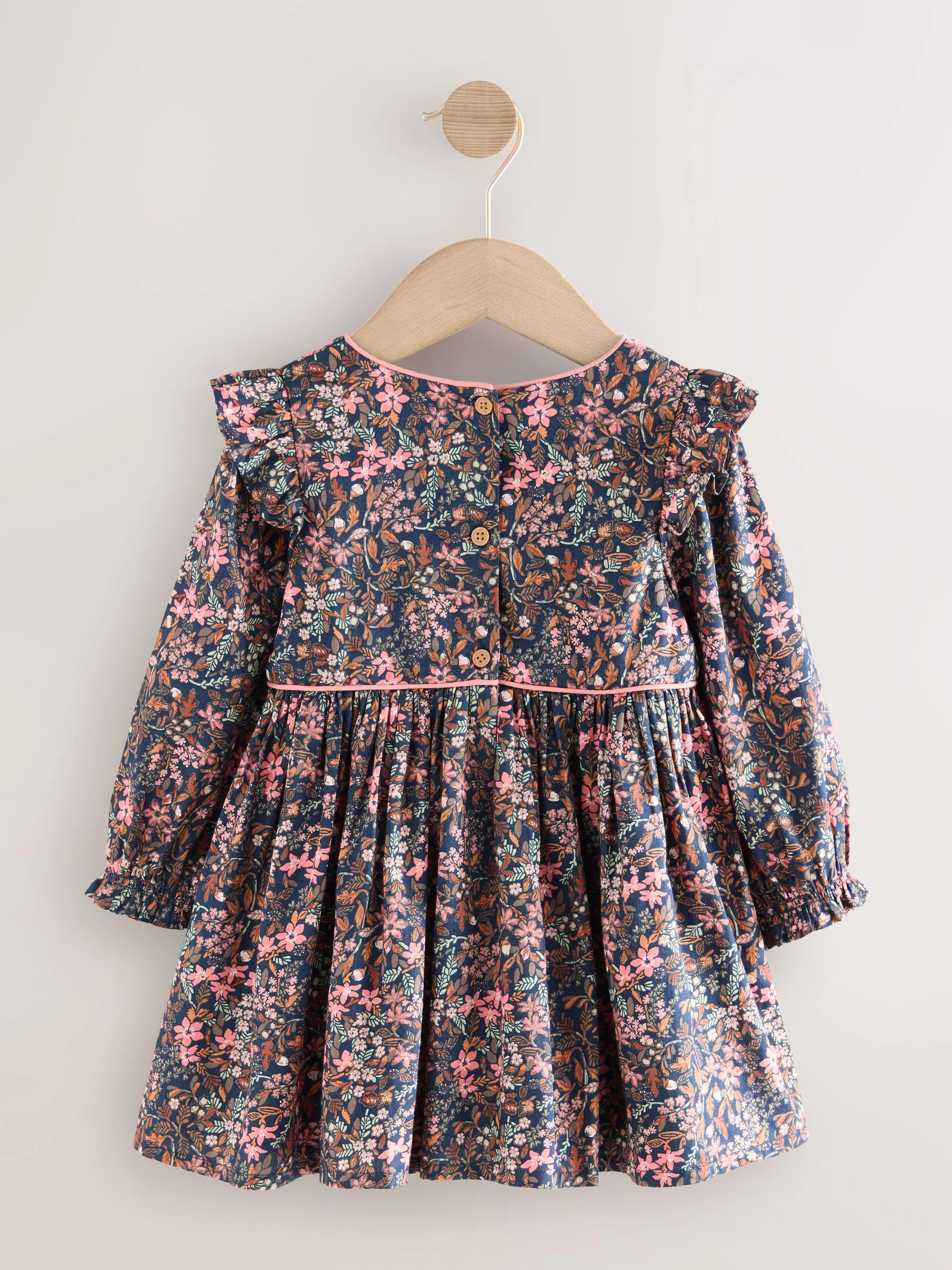 Met vrolijke print - Jurk met ruche en lange mouwen (3mnd-8jr)