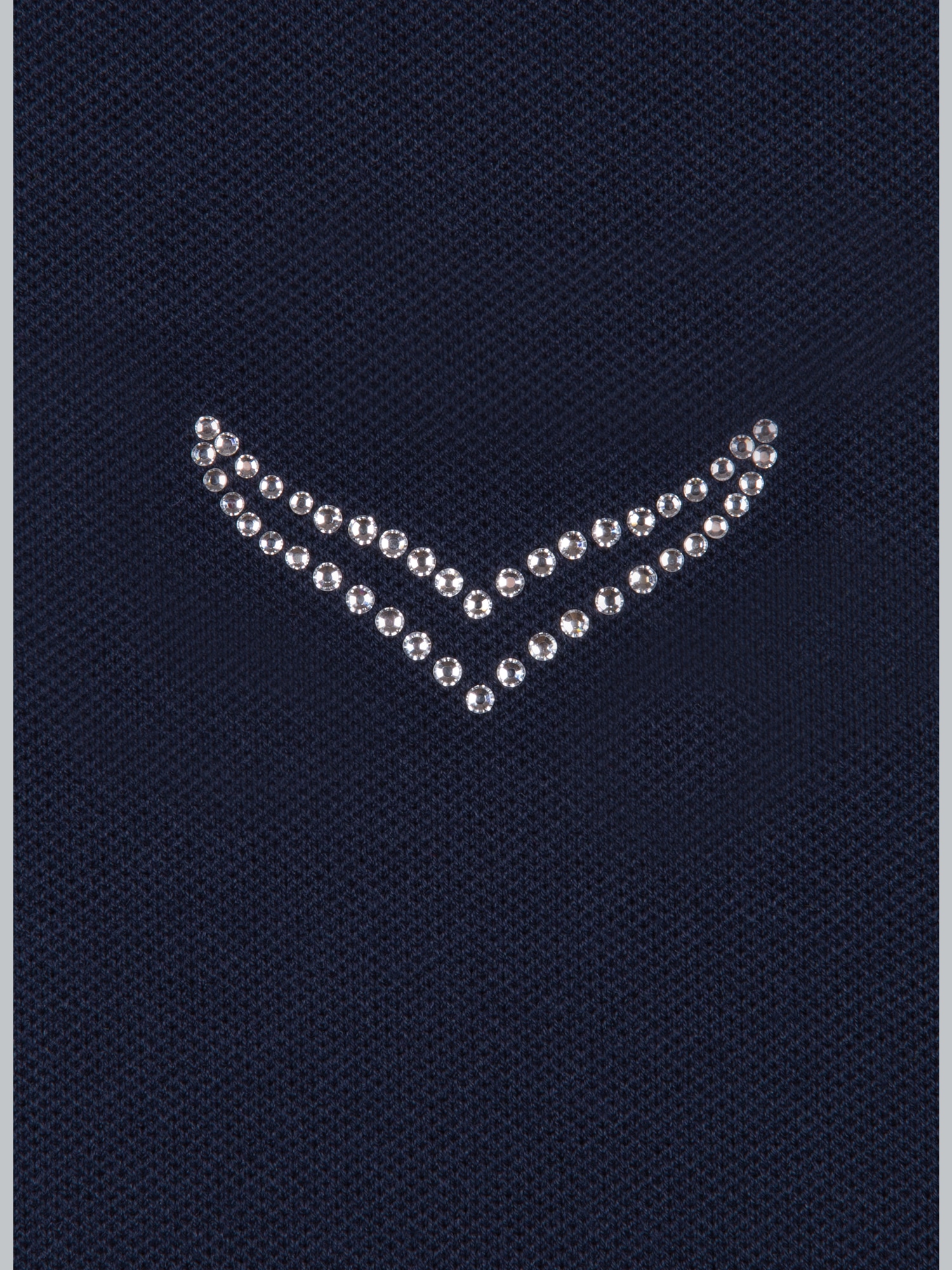 Poloshirt mit Kristallsteinen Navy