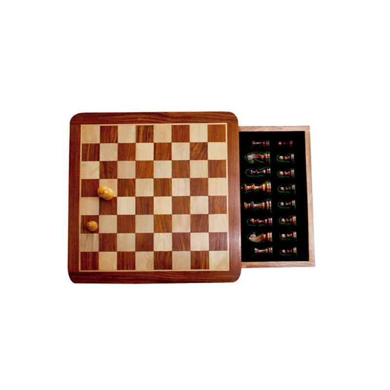 Echecs magnétiques Tiroirs 30x30 Buis/Palissandre
