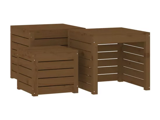 Prolenta Premium - Ensemble de boîtes de jardin 4 pcs marron miel bois pin massif