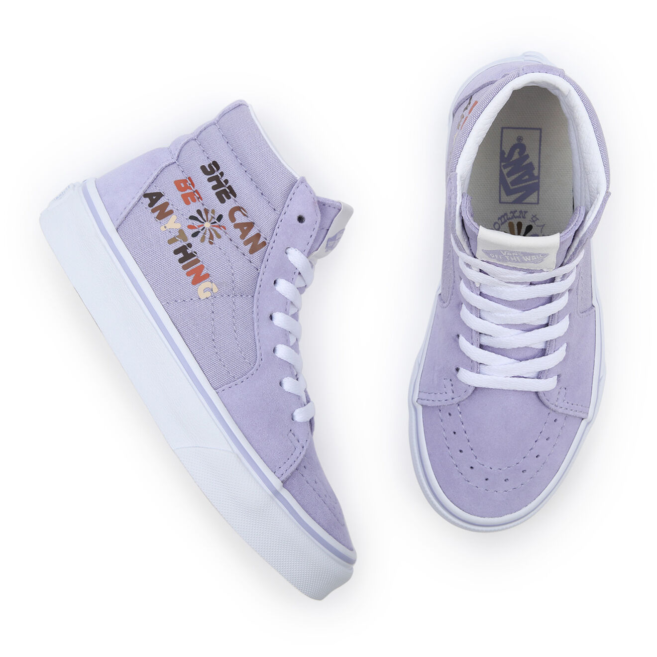 Vans Sneakers en Velours de Cuir & Textile UY SK8-Hi violettes