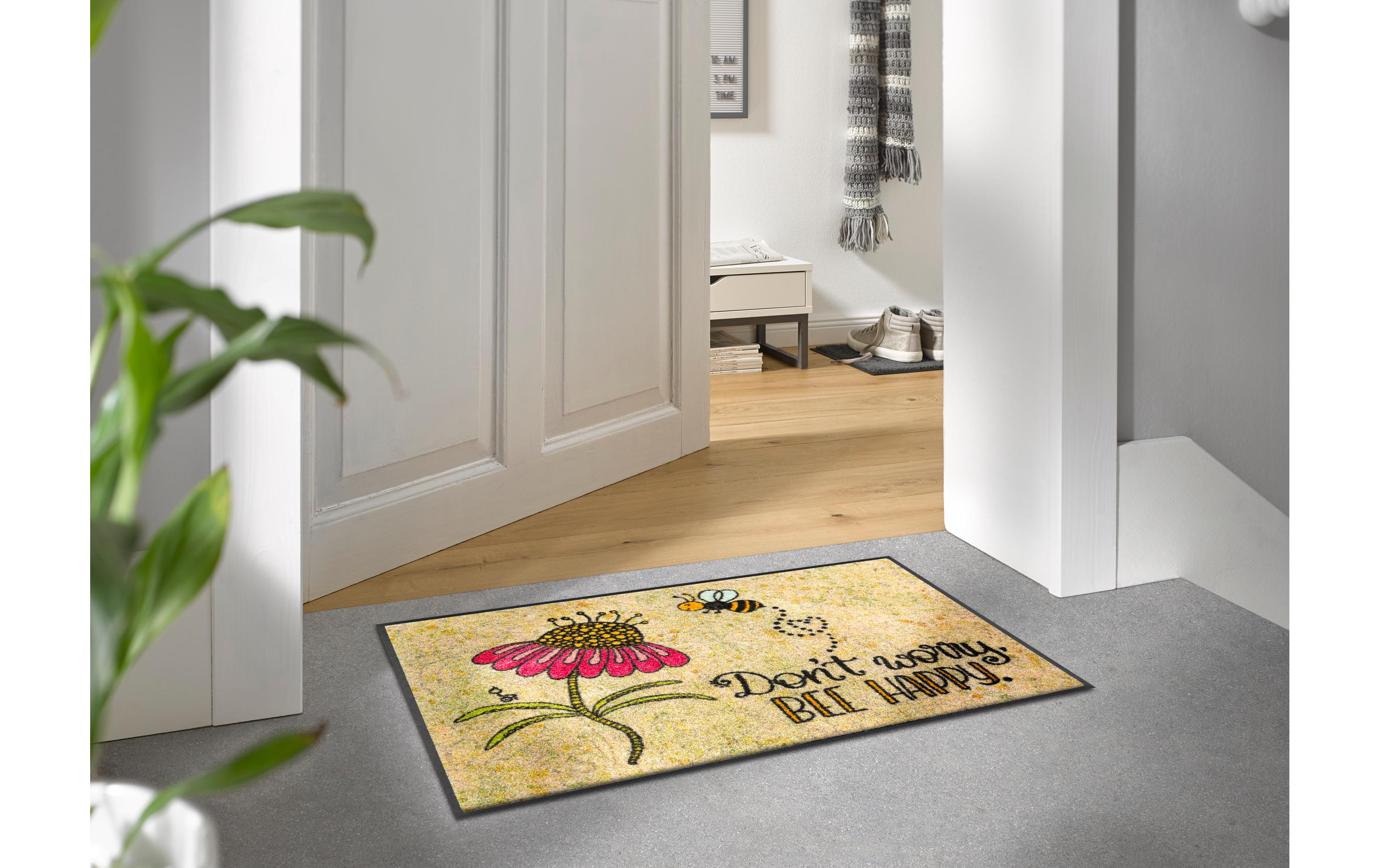 Fussmatte Bee Happy 50 cm x 75 cmRutschfeste Schmutzfangmatte