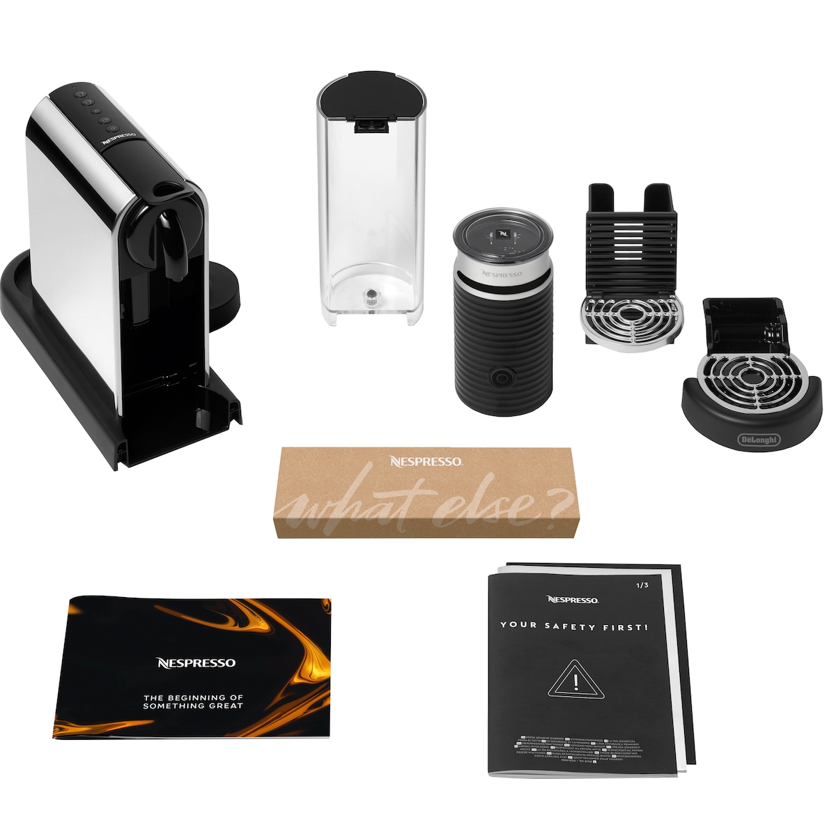 Nespresso CitiZ & Milk kaffemaskin av Delonghi EN330M (plat. stål)