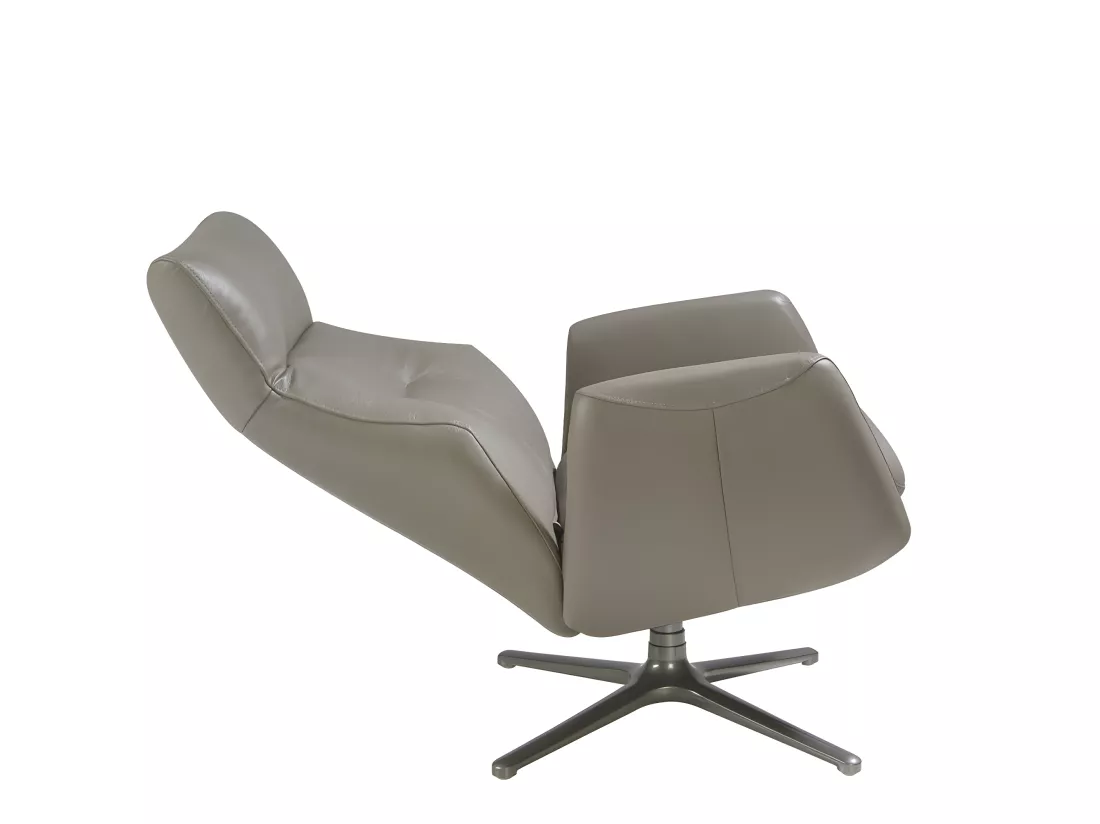 Fauteuil pivotant inclinable en cuir gris 5092 ANGEL CERDA