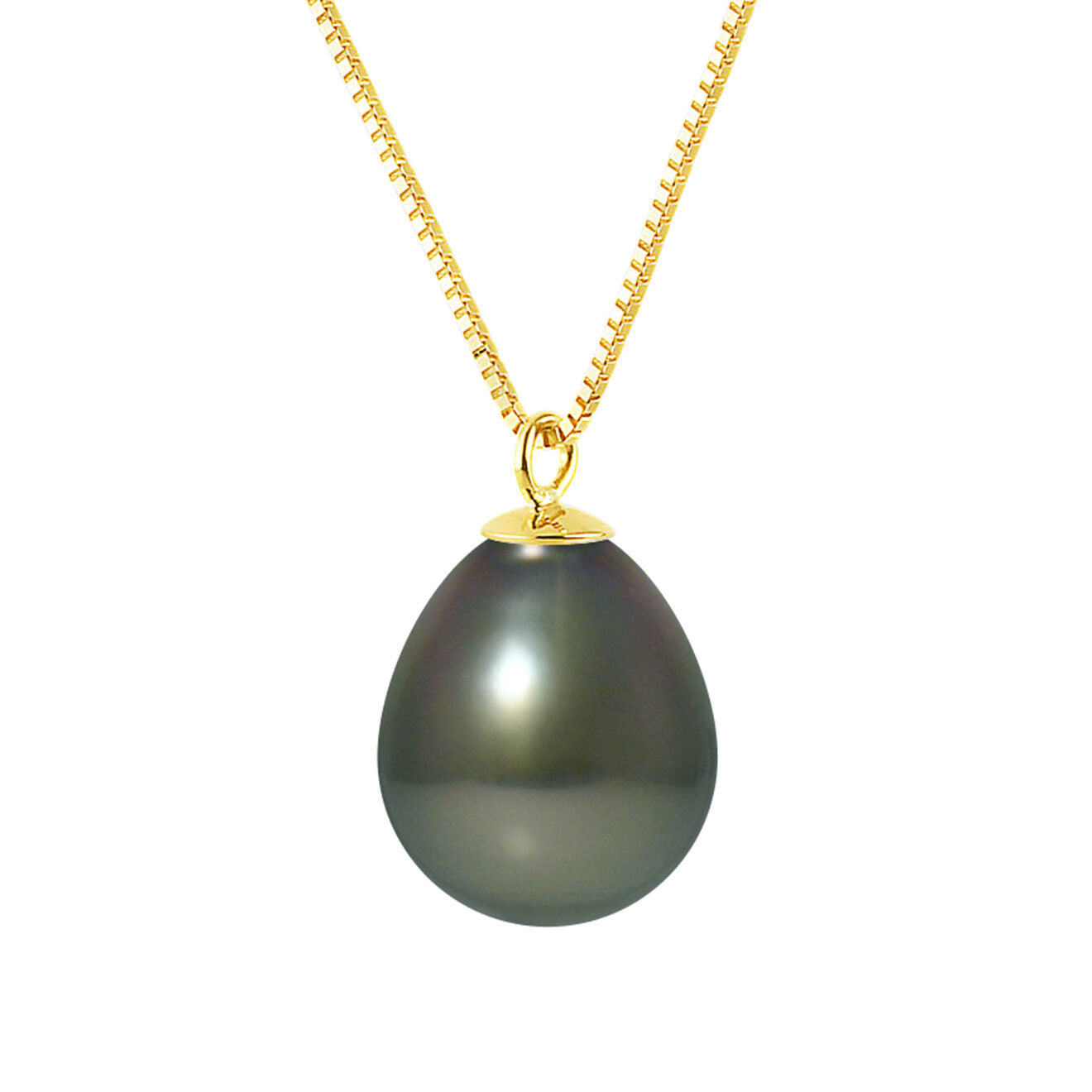 Pearl Addict Collier Olivia Or Jaune & Perle de Tahiti gris/vert