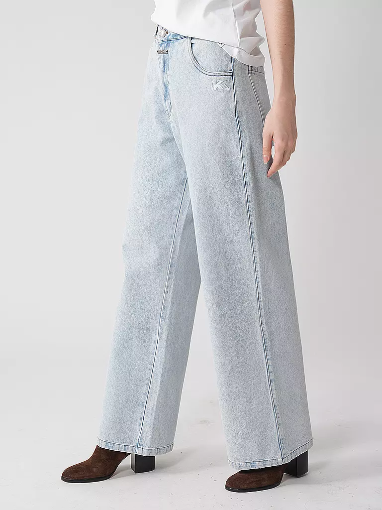 KARO KAUER Jeans Wide Fit hellblau
