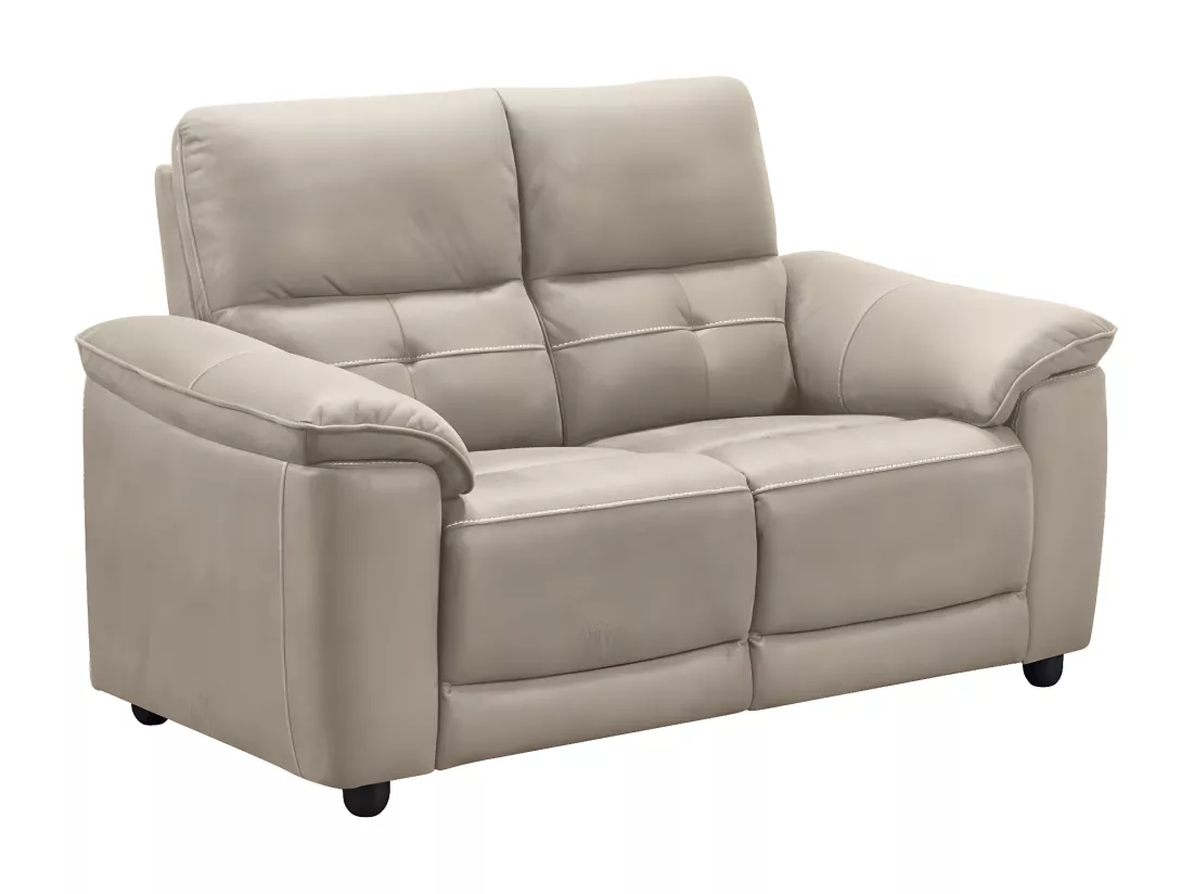 Canapé de relaxation électrique en microfibre Kleman-Couleur Beige-2 places fixe