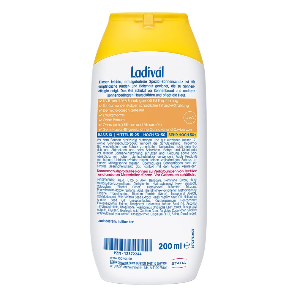 Ladival® Kinder Sonnengel bei allergischer Haut LSF 50+