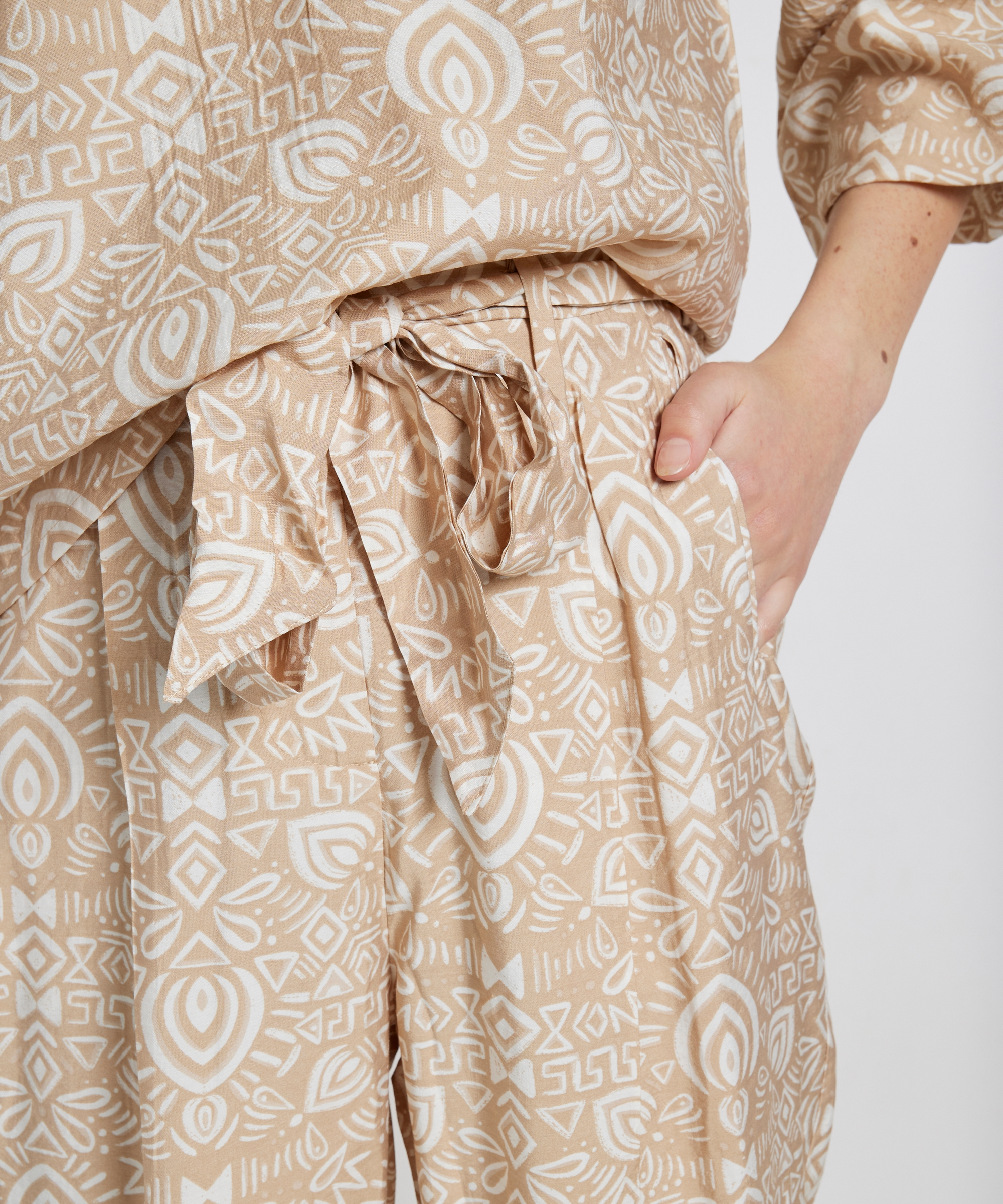 wide fit broek met print