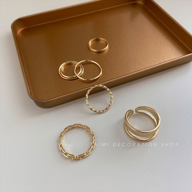 Taimi - Set van 7: Legering ring (diverse ontwerpen)