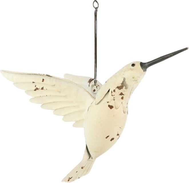 HBX tuinwanddecoratie Merel wit 31,5 x 22 x 23 cm