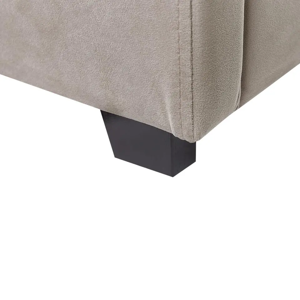VINCENNES - Bed met opbergruimte - Beige - 160 x 200 cm - Fluweel