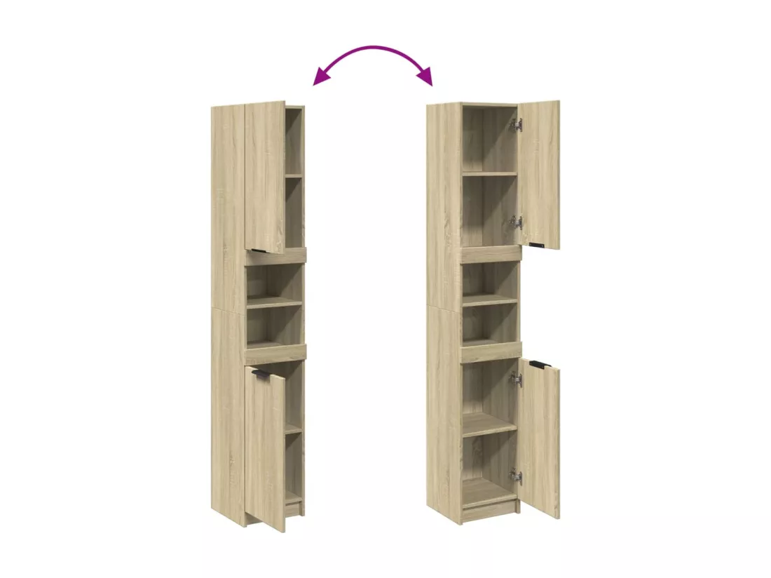 Armoire salle de bain chêne sonoma 32x34x188,5 cm