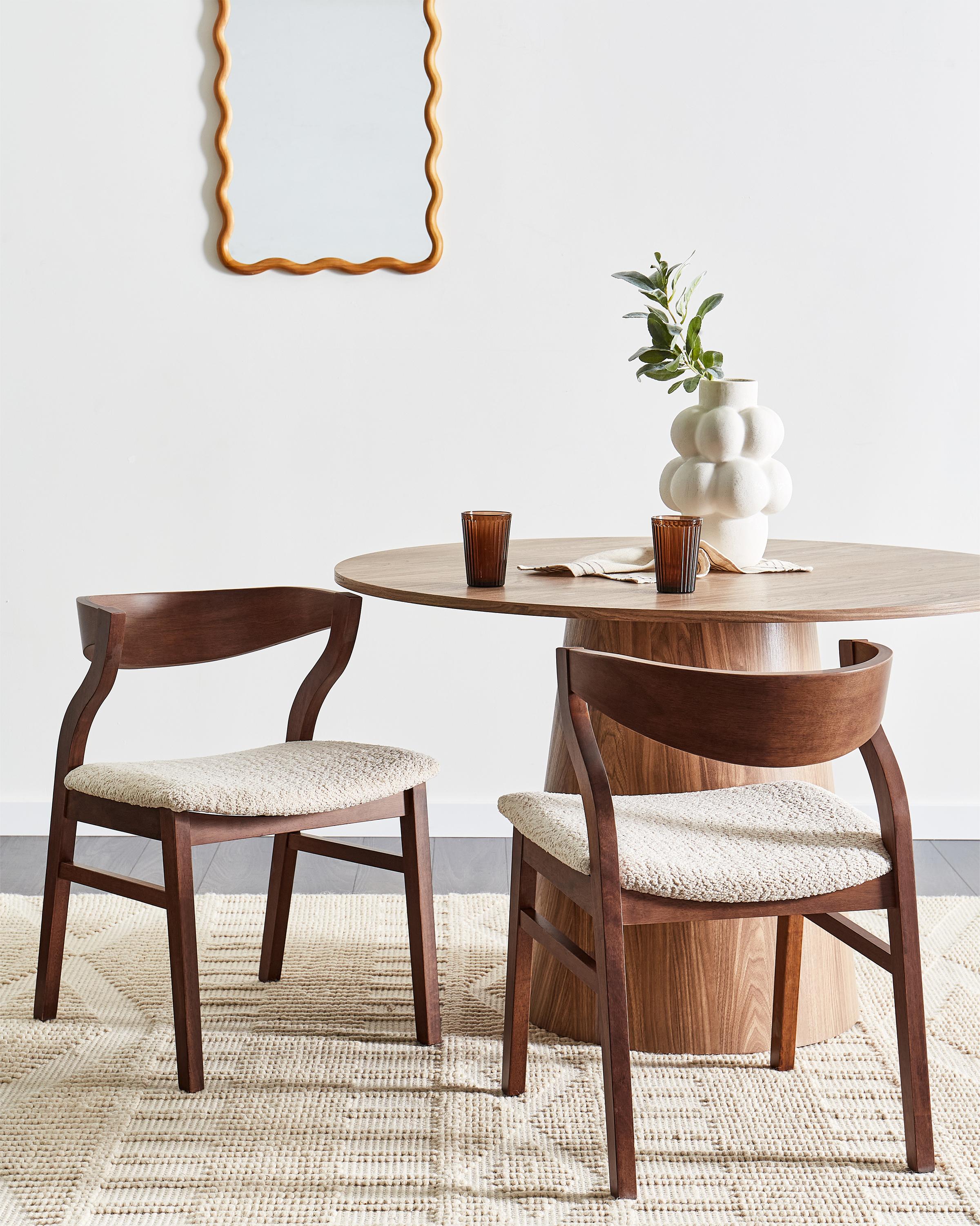 Set van 2 eetkamerstoelen MAROA Hout Lichtbeige
