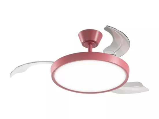 Ventilateur de Plafond avec Lumière Perenz 7196 R CT Rouge d. 106 cm, 3 Pales, 6 Vitesses, Moteur DC 40W, Silencieux