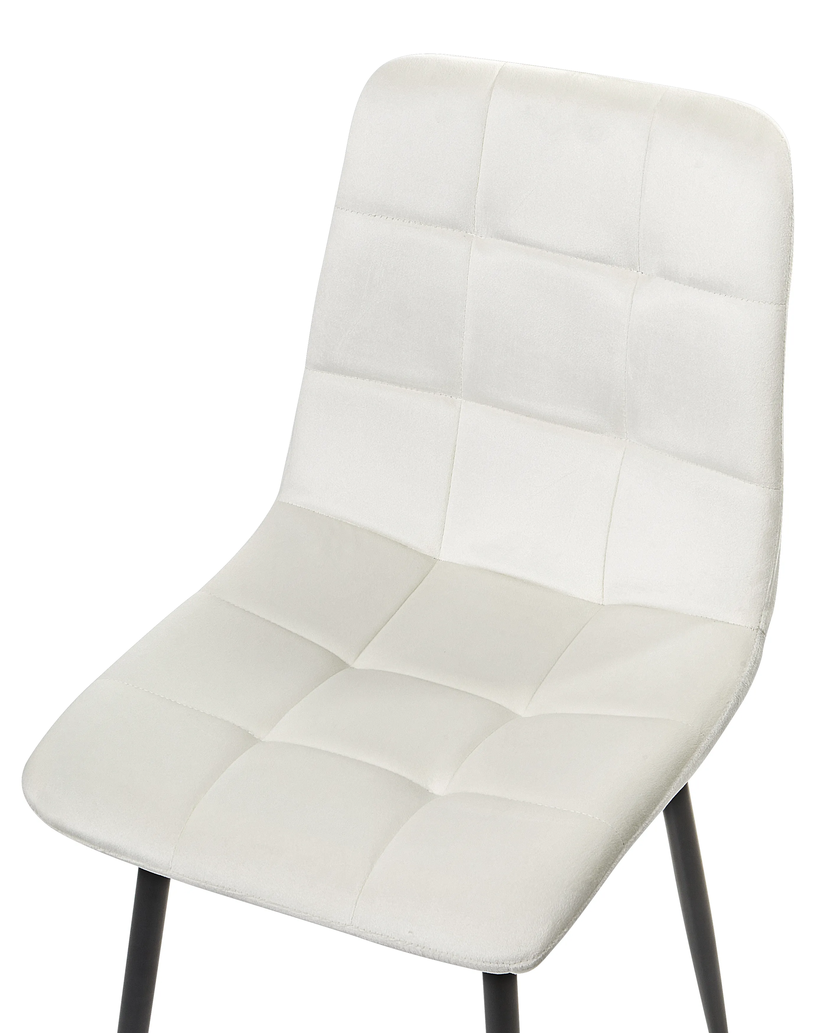 Set van 4 eetkamerstoelen POWELL Fluweel Gebroken wit